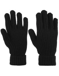 Rękawiczki damskie dzianinowe z prążkowaną strukturą