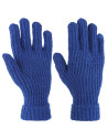 Rękawiczki damskie dzianinowe z prążkowaną strukturą NIEBIESKI