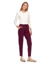 Damskie spodnie dresowe ze zwężaną nogawką BORDOWY