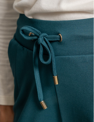 Spodnie - Damskie spodnie dresowe ze zwężaną nogawką ZIELONY - produkt 5