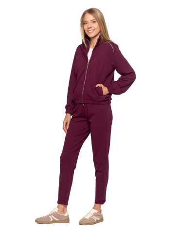 Bluzy - Bluza damska dresowa bez kaptura BORDOWY - produkt 1