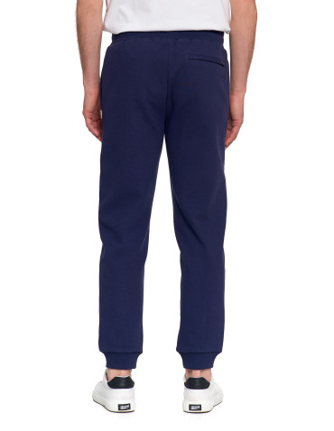 Spodnie - Spodnie męskie dresowe z kieszeniami i ściągaczem w pasie GRANATOWY - produkt 3