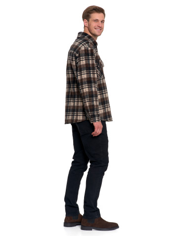 Odzież wierzchnia - Męska kurtka flanelowa w kratkę z kieszeniami WZÓR 1 - produkt 7