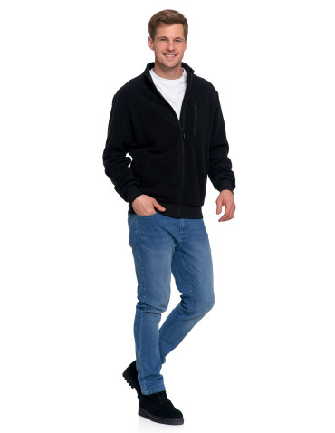 Odzież wierzchnia - Polar męski zapinany na zamek ze stójką i kieszeniami CZARNY - produkt 5