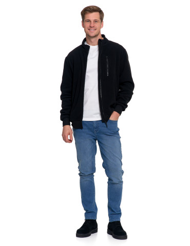 Odzież wierzchnia - Polar męski zapinany na zamek ze stójką i kieszeniami CZARNY - produkt 7