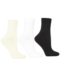Skarpetki damskie bawełniane gładkie 3-pak
