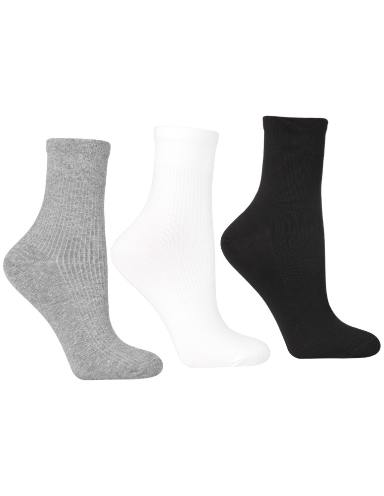 Skarpetki damskie długie bawełniane klasyczne 3-pak WIELOKOLOROWY