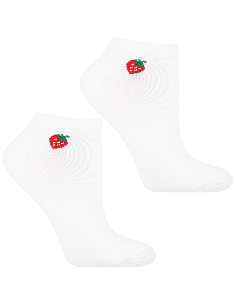 Stopki - Skarpetki damskie stopki z owocami 3-pak BIAŁY - produkt moraj.pl 2