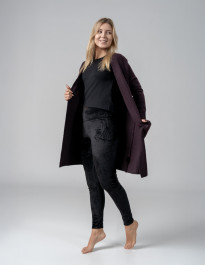 Legginsy damskie welurowe z wysokim stanem