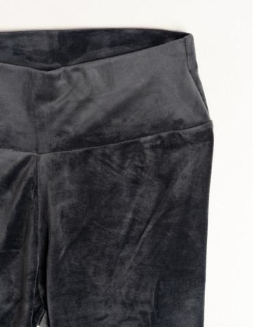 Legginsy - Legginsy damskie welurowe z wysokim stanem CZARNY - produkt 4