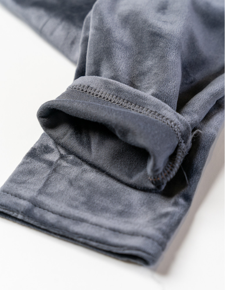 Legginsy - Legginsy damskie welurowe z wysokim stanem SZARY - produkt moraj.pl 2