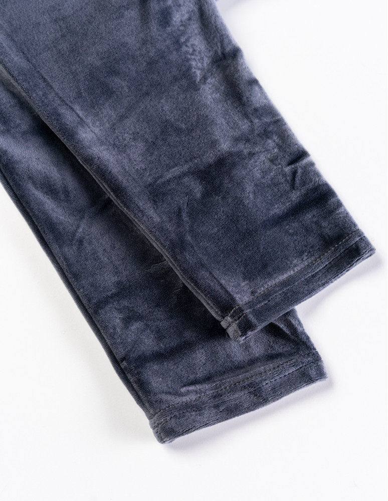 Legginsy - Legginsy damskie welurowe z wysokim stanem SZARY - produkt moraj.pl 4