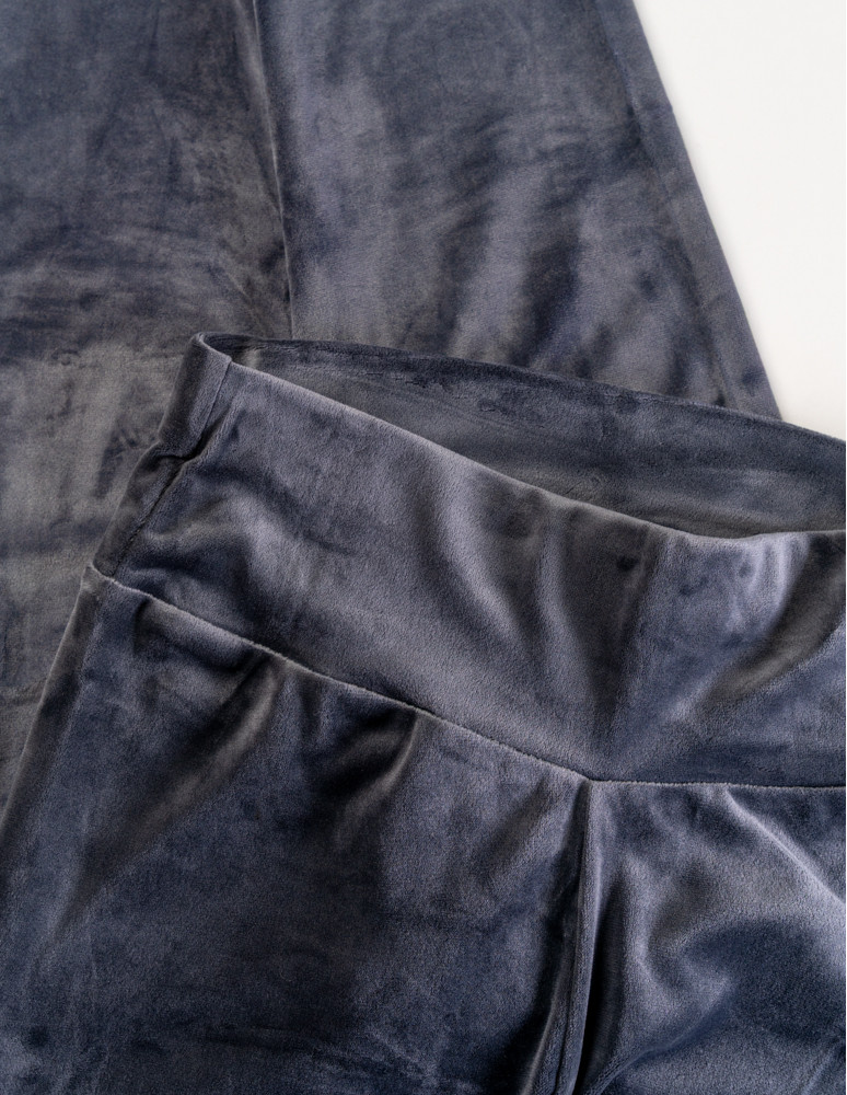 Legginsy - Legginsy damskie welurowe z wysokim stanem SZARY - produkt moraj.pl 7