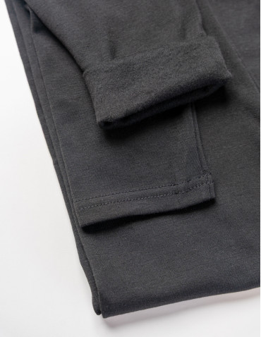 Legginsy - Klasyczne legginsy ocieplane damskie CZARNY - produkt 5