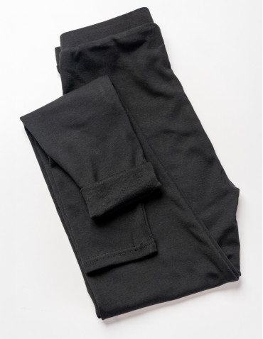 Legginsy - Klasyczne legginsy ocieplane damskie CZARNY - produkt 3