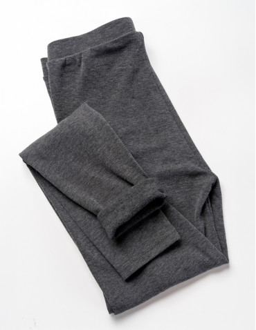 Legginsy - Klasyczne legginsy ocieplane damskie CIEMNY SZARY - produkt 5