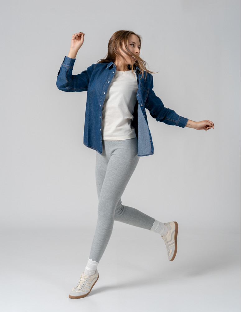 Legginsy - Klasyczne bawełniane legginsy damskie WIELOKOLOROWY - produkt moraj.pl 11