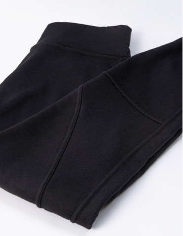 Legginsy - Prążkowane legginsy damskie z wysokim stanem ocieplane CZARNY - produkt 12