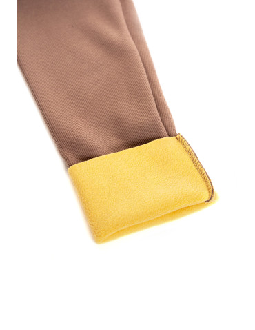 Legginsy - Legginsy damskie ocieplane w prążek wysoki stan MOKKA - produkt 2