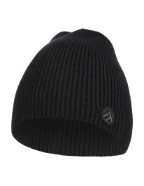 Czapka damska zimowa beanie prążkowana z naszywką  - produkt 2