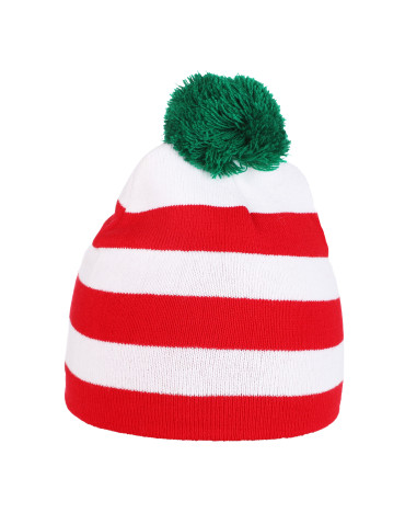 Czapki - Czapka świąteczna LED z pomponem WZÓR 3 - produkt 3