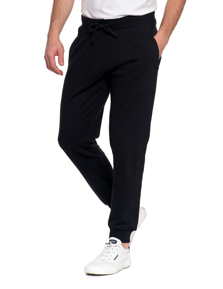 Spodnie - Spodnie męskie dresowe z kieszeniami i ściągaczami CZARNY - produkt moraj.pl 12