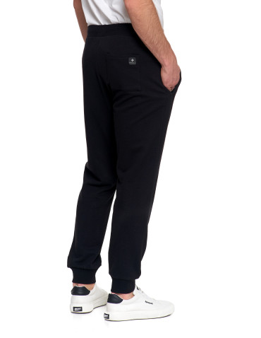 Spodnie - Spodnie męskie dresowe z kieszeniami i ściągaczami CZARNY - produkt 11