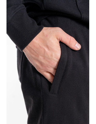 Spodnie - Spodnie męskie dresowe z kieszeniami i ściągaczami CZARNY - produkt 8