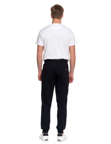 Spodnie - Spodnie męskie dresowe z kieszeniami i ściągaczami CZARNY - produkt 5