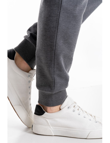 Spodnie - Spodnie męskie dresowe z kieszeniami i ściągaczami SZARY - produkt 7