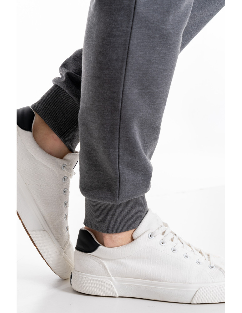 Spodnie - Spodnie męskie dresowe z kieszeniami i ściągaczami SZARY - produkt moraj.pl 7