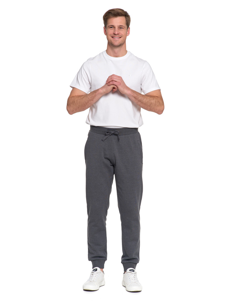 Spodnie - Spodnie męskie dresowe z kieszeniami i ściągaczami SZARY - produkt moraj.pl 3