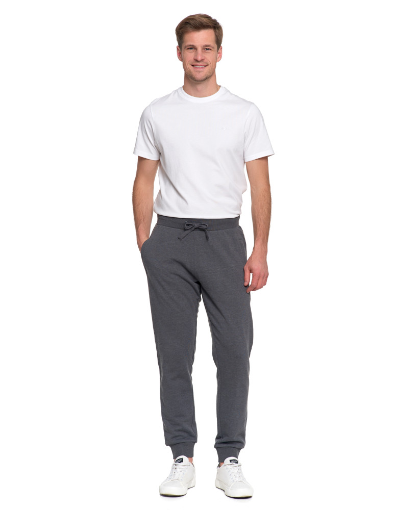 Spodnie męskie dresowe z kieszeniami i ściągaczami SZARY