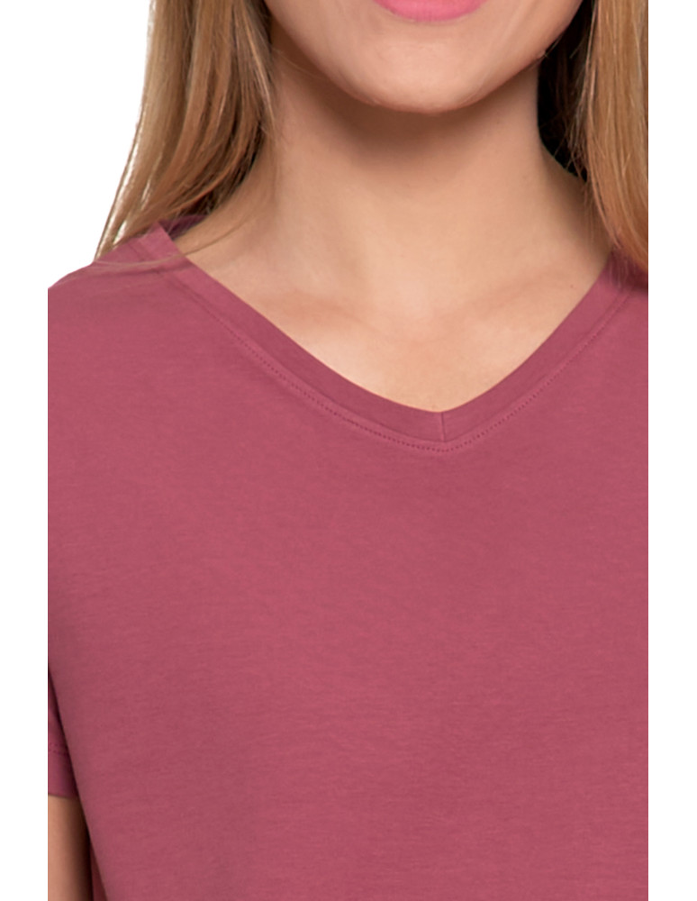 Nowości - Piżama damska bawełniana z krótkim rękawem i spodenkami CIEMNY RÓŻOWY - produkt moraj.pl 3