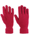 Rękawiczki damskie dzianinowe z prążkowaną strukturą RÓŻOWY