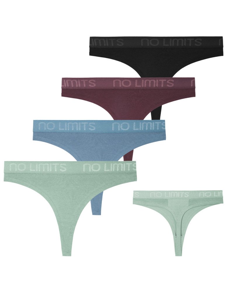 Majtki stringi damskie bawełniane z szeroką gumką 4-pak WIELOKOLOROWY