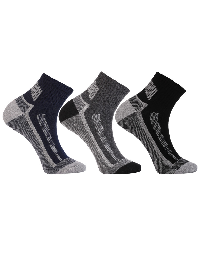 Za kostkę - Skarpety męskie za kostkę z szerokim ściągaczem 3-pak WIELOKOLOROWY - produkt moraj.pl 1