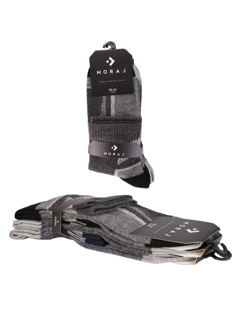 Za kostkę - Skarpety męskie za kostkę z szerokim ściągaczem 3-pak WIELOKOLOROWY  - produkt moraj.pl 5