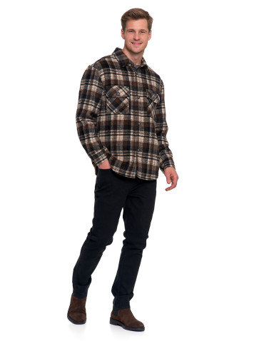 Odzież wierzchnia - Męska kurtka flanelowa w kratkę z kieszeniami WZÓR 1 - produkt 8