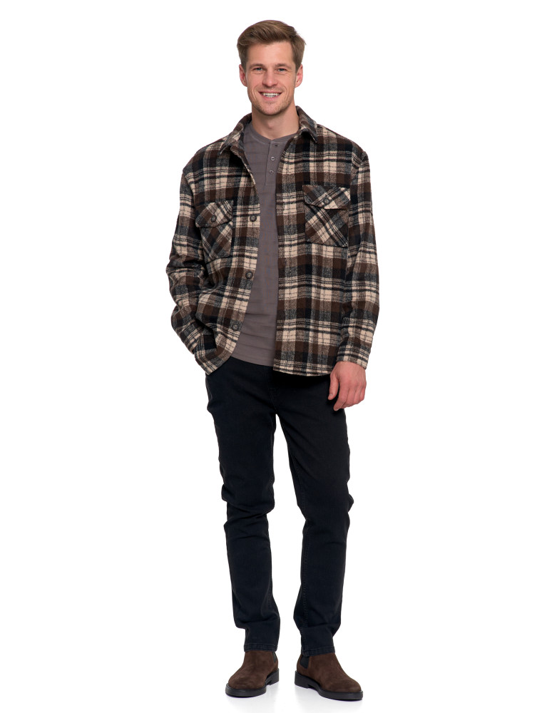 Odzież wierzchnia - Męska kurtka flanelowa w kratkę z kieszeniami WZÓR 1 - produkt moraj.pl 5
