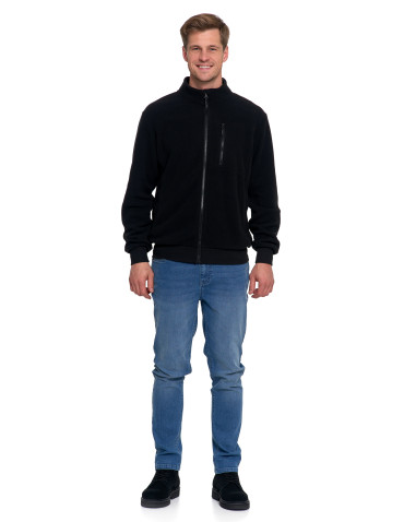 Odzież wierzchnia - Polar męski zapinany na zamek ze stójką i kieszeniami CZARNY - produkt 9