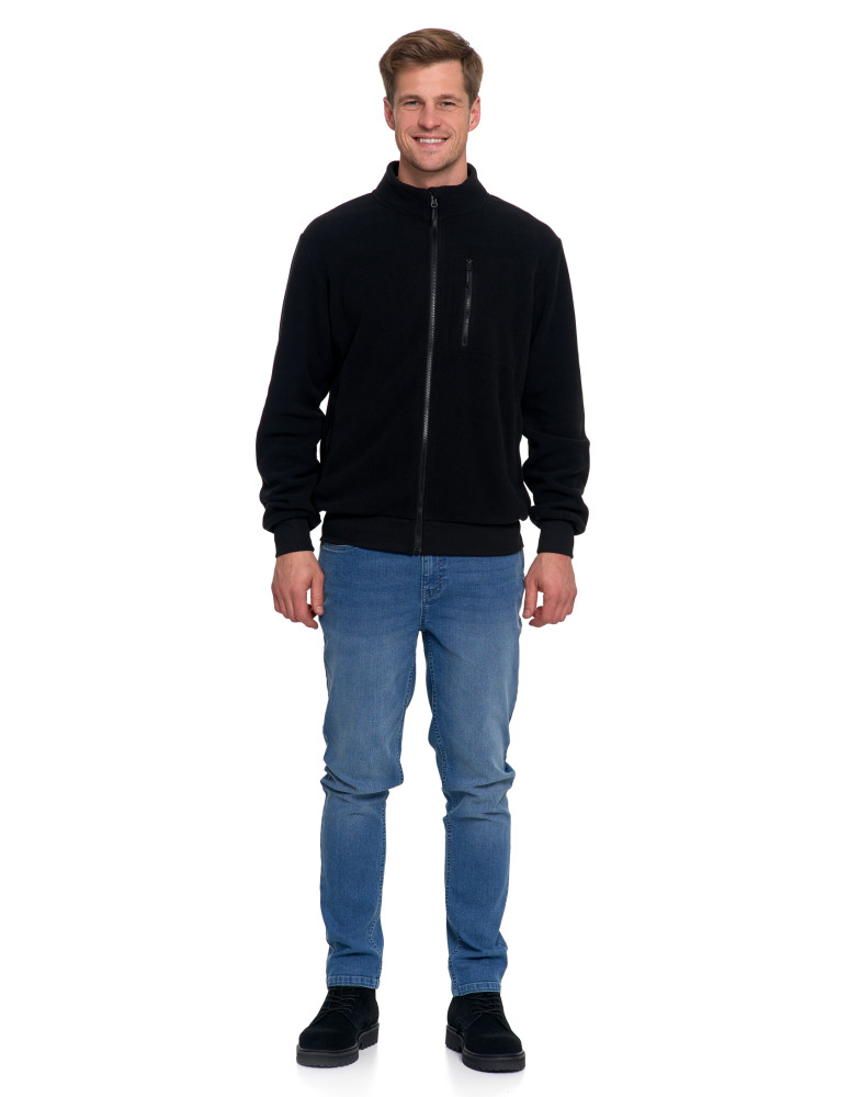 Odzież wierzchnia - Polar męski zapinany na zamek ze stójką i kieszeniami CZARNY - produkt moraj.pl 9