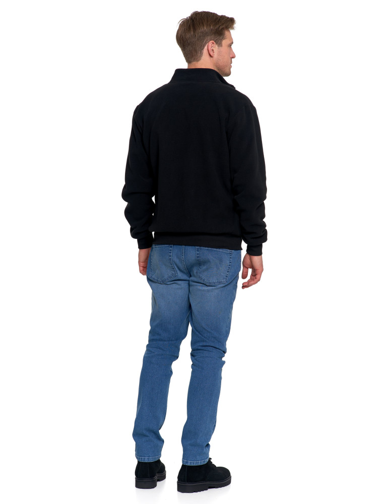 Odzież wierzchnia - Polar męski zapinany na zamek ze stójką i kieszeniami CZARNY - produkt moraj.pl 8