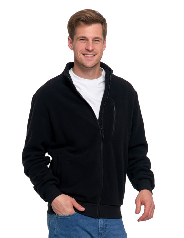 Odzież wierzchnia - Polar męski zapinany na zamek ze stójką i kieszeniami CZARNY - produkt 4