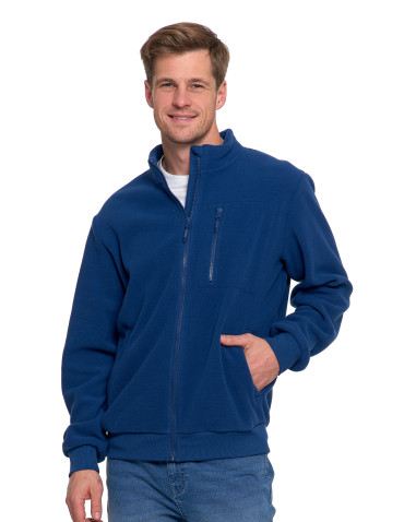 Odzież wierzchnia - Polar męski zapinany na zamek ze stójką i kieszeniami JEANS - produkt 4