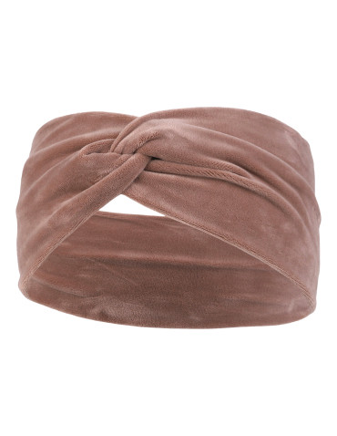 Czapki - Opaska na uszy welurowa damska BRĄZOWY - produkt 1