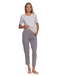 Piżama damska w paski z prostymi spodniami  - produkt 2
