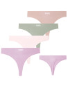 Majtki damskie stringi z szerokim pasem 4-pak WIELOKOLOROWY
