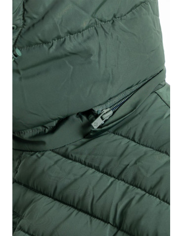 Odzież wierzchnia - Męska kurtka pikowana z odpinanym kapturem ZIELONY - produkt 13