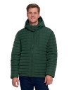 Męska kurtka pikowana z odpinanym kapturem ZIELONY